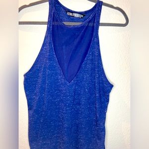 Small VSX Victoria's Secret Sport Blue Halter Top with Mesh Neckline